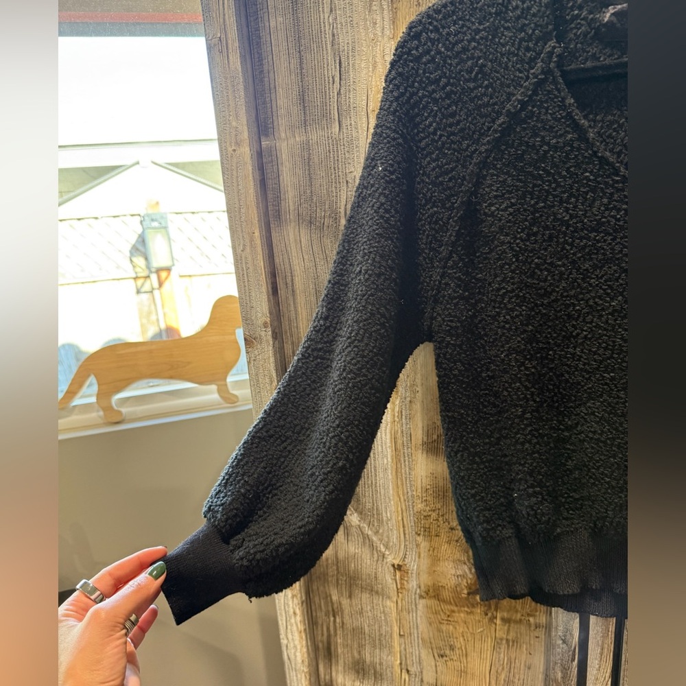 Chic Black Textured Sweater by Code Mode - Picture 2 of 3